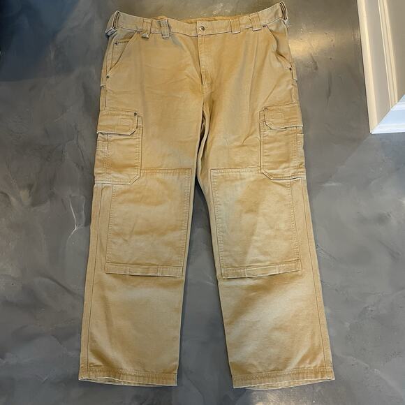 Duluth Fire Hose Ultimate Cargo Work Mens Pants 48x34 Reinforced Knee Tan - Picture 1 of 8